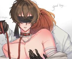 2boy 2boys bite_mark bite_marks bottom_dazai bsd bungo_stray_dogs bungou_stray_dogs chuuya_nakahara couple dazai_osamu duo duo_focus leash male male/male male_focus males_only malesub nakahara_chuuya no_sex osamu_dazai soukoku