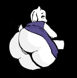 anthro ass bedroom_eyes big_butt bottomless bovid caprine clothed clothing dress duo female fur genitals goat huge_butt jojispoon88 looking_back mammal mature_anthro mature_female narrowed_eyes partially_clothed seductive solo surprised_expression tail toriel undertale_(series) white_body white_fur