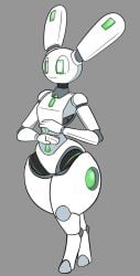 anonymous_artist anthro big_thighs bunny furry green_eyes pretty_blood rabbot_(pretty_blood) robot robot_bunny thick_thighs