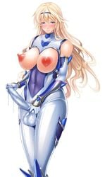 1futa areola balls balls_in_bodysuit blonde_hair blue_eyes bodysuit breasts busty cleavage cum_in_bodysuit erection_under_clothes futa_only futanari hair heart-shaped_areola intersex kuroda_tomoe large_breasts legs lilith-soft long_hair looking_at_viewer nipples no_bra penis penis_in_bodysuit solo sweat taimanin_asagi taimanin_asagi_battle_arena tana_(garyuh-chitai) testicles voluptuous