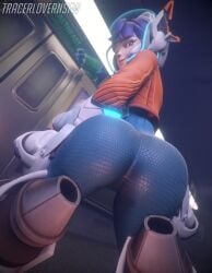 1girls 3d 3d_(artwork) ass big_ass big_butt blizzard_entertainment clothes juno_(overwatch) non-nude overwatch overwatch_2 solo tracerlover