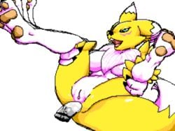 anal anal_sex animated breasts digimon disembodied_penis feet female gif penetration pixel_art pussy renamon smoaer