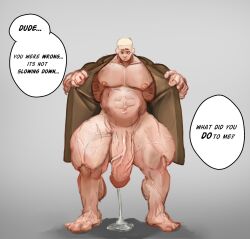 avrgdexbuild big_feet blonde_hair bodybuilder boner cum cum_dripping cum_dripping_from_penis cum_puddle erection feet hyper hyper_cock hyper_genitalia hyper_penis looking_at_viewer male male_only muscles muscular muscular_arms muscular_male muscular_thighs open_coat thick_penis thick_thighs veins veiny_penis