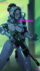 1girl 1girls android asian big_breasts cybernetics large_breasts marathon_(bungie) partially_clothed thick_thighs thief_(marathon)