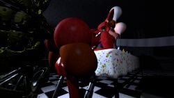 3d 3d_(artwork) anal anal_sex animatronic anthro ass balls big_ass big_balls big_penis five_nights_at_freddy's fox foxy_(fnaf) furry huge_ass huge_balls huge_cock long_penis male male/male male_penetrating_male penis robophilia robot source_filmmaker springtrap_(fnaf) vodka777