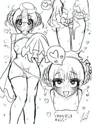 axis_powers_hetalia braid breasts china_(female)_(hetalia) china_(hetalia) chinese_clothes commentary_request condom condom_in_mouth cum cum_on_body facial heart heart-shaped_pupils heart_pasties highres jiangshi long_legs long_sleeves mouth_hold panties pasties pussy_juice small_breasts symbol-shaped_pupils thick_thighs thighs tongue tongue_out underwear user_wcky5878