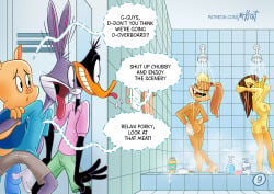 anthro breasts bugs_bunny comic daffy_duck duck female furry lola_bunny looney_tunes male misterkrait mrkrait no_humans nude petunia_pig pig porky_pig rabbit shower the_looney_tunes_show tina_russo water