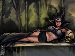 big_breasts breasts cartoonreality.com cleavage disney disney_villains female female_only horns legs maleficent sleeping_beauty_(1959_film) villain villainess witch