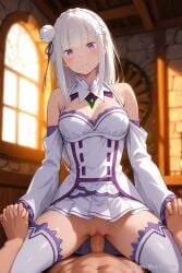 3d ai_generated anime arched_back armpits ass bedroom bedroom_sex bouncing_breasts breast_bounce breasts cowgirl cowgirl_position emilia_(re:zero) erection female female_on_top flat_belly girl_on_top glossy_skin grinding hentai hetero holding_hands indoors intimate long_hair maellepetite male medium_breasts naked nipples nsfw nude nude_female oiled oiled_body oiled_skin penetration penis penis_in_pussy petite petite_body petite_female pussy pussy_riding re:zero_kara_hajimeru_isekai_seikatsu riding riding_penis sex shiny_skin skin_shine skinny slim slim_waist small_breasts soft_breasts spread_legs straddling straddling_male thick_thighs thighs thrusting uncensored vaginal veiny_penis wet_skin
