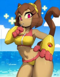 bathing_suit female gameoverse glitch_productions kit_(gameoverse) kit_bodega solo tagme tagme_(artist)