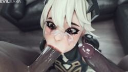 1girl2boys 1girls 2boys 2boys1girl 3some :>= blowjob cum cum_on_face cum_on_penis dark-skinned_male dark_skin dripping dripping_cum evilbaka female fortnite interracial irrumatio lexa_(fortnite) light-skinned_female light_skin pale-skinned_female pale_skin red_eyes running_mascara runny_makeup tagme threesome video white_hair