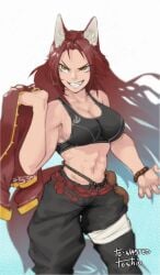 1girls 2d 2d_(artwork) 2d_artwork abs adult adult_female animal_ear_fluff animal_ears belly belly_button big_boobs big_breasts black_sports_bra breasts brown-eyed_female brown_eyes busty busty_female busty_girl character_request cleavage coat coat_removed collarbone copyright_request digital digital_art digital_drawing digital_drawing_(artwork) digital_media digital_media_(artwork) drawing elbows female female_focus female_only fingers fit_female grin grinning grinning_at_viewer groin high_resolution highres jacket jacket_removed large_boobs large_breasts lean_figure linea_alba long_hair looking_at_viewer mature mature_female mature_woman midriff muscular muscular_female narrow_waist navel red-haired_female red_coat red_hair red_jacket shoulders slender_body slender_waist slim_female slim_waist smile smiley_face smiling smiling_at_viewer solo sports_bra standing stomach thigh_gap toshio upper_body very_long_hair very_long_hair_female woman