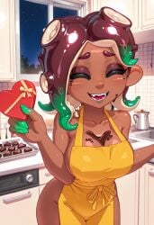 1girls ai_generated apron apron_only chocolate chocolate_on_breasts civitai dark-skinned dark-skinned_female female female_focus hylian_r34 large_breasts marina marina_(splatoon) naked_apron nintendo octoling splatoon splatoon_(series) splatoon_2 suction_cups tagme valentine's_day