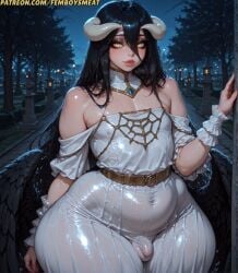 1boy ai_generated albedo_(overlord) alternate_body_type ass balls big_ass big_eyes bimbo black_hair black_wings bulge curvy demon demon_girl demon_horns fat_ass femboy femboy_only femboysmeat femboysub fit genderswap genderswap_(ftm) hips makeup male male_only otoko_no_ko overlord_(maruyama) penis rule_63 sissy sissyfication small_breasts small_penis solo solo_femboy solo_male thighs white_dress wide_hips wings yellow_eyes