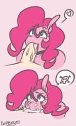 2016 anthro anthrofied cum cum_in_mouth cum_inside cum_on_face cum_out_nose da3rd deepthroat disembodied_penis duo equine erection fellatio female friendship_is_magic hair heart horse male mammal my_little_pony oral penis pink_hair pinkie_pie_(mlp) runny_makeup sex simple_background solo_focus straight straight_hair