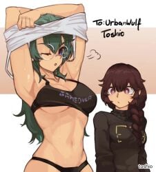 2d 2d_(artwork) 2d_artwork 2girls adult adult_female arm_above_head arm_up armpit armpit_crease armpit_peek armpits arms_above_head arms_up bare_armpits bare_belly bare_hands bare_hips bare_midriff bare_navel bare_shoulders bare_skin belly belly_button big_boobs big_breasts black_panties black_underwear blue-eyed_female blue_eyes braid braided_hair braided_ponytail braids breasts busty busty_female busty_girl circle_glasses circular_glasses cleavage clothes collarbone digital digital_art digital_drawing digital_drawing_(artwork) digital_media digital_media_(artwork) drawing elbows exposed exposed_armpits exposed_belly exposed_hips exposed_midriff exposed_navel exposed_shoulders exposed_skin exposing exposing_breasts exposing_chest exposing_self eye_closed female female_focus female_only fingers fit_female glasses glasses_on_face glasses_on_head green-eyed_female green_eyes hair_between_eyes hairless_armpits half_naked half_nude hand_above_head hand_up hands_above_head hands_up inframammary_fold large_boobs large_breasts lean_figure linea_alba long_hair looking_at_viewer mature mature_female mature_woman midriff multiple_females multiple_girls naked naked_female naked_woman narrow_waist navel nude nude_female nudity oc one-eye_closed one_eye_closed one_eye_open original original_art original_artwork original_character original_characters panties partially_undressed ponytail presenting_armpit presenting_breasts revealing_breasts round_glasses semi_nude shaved_armpits shirt shoulders showing_breasts showing_chest simple_background single_braid slender_body slender_waist slim_female slim_waist standing stomach tied_hair topwear toshio underboob underwear undressing undressing_self upper_body white_background white_clothes white_pupils white_shirt white_topwear wide_hips woman