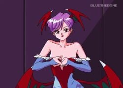 animated ass ass_jiggle big_breasts bluethebone blush bouncing_breasts breasts clothing darkstalkers demon demon_girl female flashing_breasts flat_chest funny glomp lilith_aensland medium_breasts nipples no_sound pixel_art purple_hair red_eyes retro_artstyle ripping_clothing shorter_than_10_seconds shorter_than_30_seconds sisters small_breasts succubus tagme topless torn_clothes video wings
