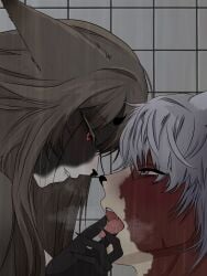 _pvp_vwv_owo_ alice_kaneko alice_luft anime anime_girl anime_style blush cunni cute demon drool drool_string drooling_tongue female fox furry grey grey_fox horny kemono kissing kumiho lustful mike_luft moan moaning moaning_in_pleasure moans neko neko_girl open_mouth shower shower_(place) shower_sex showering shy shy_girl tears tired tired_eyes water wet_mouth white