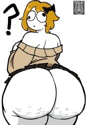 1girls alternate_version_available ass ass_bigger_than_head ass_cheeks ass_focus ass_up bow_tie bowtie bubble_ass bubble_butt butt butt_focus butt_up chubby_cheeks chunky_thighs clothed clothing derp_eyes derpina dumptruck_ass dumptruck_butt fat_ass fat_butt female female_only huge_ass huge_butt looking_at_viewer massive_ass massive_butt presenting presenting_ass presenting_butt question_mark questioning rage_comics ribznsfw skirt_up solo solo_female thick thick_ass thick_butt thick_hips thick_legs thick_thighs