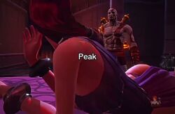 aphrodite_(god_of_war) auburn_hair blue_eyes edit family_breeding god_of_war god_of_war_3 greek_mythology kratos on_bed phonk santa_monica_studio seductive_look seductive_pose tagme video