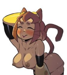 1girls anthro anthro_female anthro_only anthrofied brown_fur brown_hair feet feline female fur furry furry_female gameoverse glitch_productions kit_(gameoverse) kit_bodega nico-mo solo