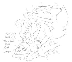 all_fours ambiguous_gender anthro bodily_fluids canid canine digital_media_(artwork) disney doggystyle duo ear_grab ear_pull english_text excessive_sweat feet fox from_behind_position fur judy_hopps lagomorph leporid male male/ambiguous male_penetrating mammal nick_wilde nude penetration rabbit red_fox rumcoat sex simple_background sweat tail text true_fox zootopia