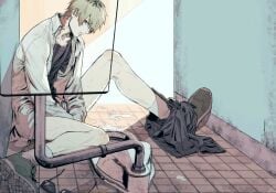 1boy blind color hikaru_ga_shinda_natsu sperm tanaka_(the_summer_hikaru_died) the_summer_hikaru_died yaoi