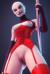 1girl 1girls ai_generated areola areolae asajj_ventress bald_female boobs clone_wars corset duchess_eugene facial_mark facial_markings garter_belt garter_straps naked nipple_piercing nipples nude nude_female pierced_nipples piercing piercings pussy shaved_pussy star_wars stockings stripper stripper_clothes stripper_pole tagme tits