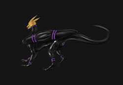 absurd_res ankle_cuffs bdsm bodysuit bondage bondage_gear bound buttplug claws clothing cuff_(restraint) dragon feral gold_scales hi_res horn latex latex_bodysuit latex_clothing latex_skinsuit male male_feral mythological_creature mythological_scalie mythology plug_(sex_toy) restraints scalie sex_toy simple_background skinsuit snout solo tail text tight_clothing tongue tongue_out wingbinders xiabottor