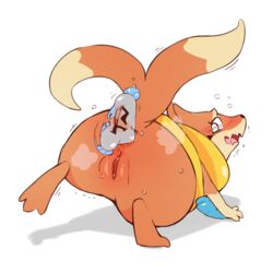2016 ambiguous_gender anal anal_sex anal_vore anus barboach blush buizel clitoris female feral furry multi_tail nintendo paperclip_(artist) penetration pokemon pussy raised_tail surprised video_games vore