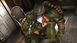 2014 2boys 3d animated anthro cum cum_in_mouth cum_on_body cumshot donatello erection gay green_skin handjob humanoid_penis incest male male_only multiple_boys muscles penis raphael rexim scalie sex shell source_filmmaker teenage_mutant_ninja_turtles turtle