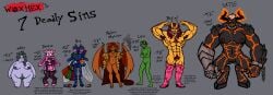 4_arms abby_(woxhex) absurd_res accessory alcohol andromorph animal_humanoid arm_hair armor armpit_hair aroused aroused_face arthropod arthropod_humanoid barazoku belial_(woxhex) bell bell_collar belly_hair beverage black_body black_skin blue_body blue_eyes blue_skin blush bob_(woxhex) bodily_fluids body_hair boots bovid bovid_horn bovid_humanoid bovine bovine_horn bovine_humanoid caprine_horn chain chest_hair chips_(food) cigarette cigarette_holder cigarette_smoke clothing collar cowboy_boots cuff_(restraint) curvy_figure dark_body dark_skin deedee_(woxhex) demon digitigrade drag_(fashion) dragon_wings ear_piercing ear_ring electronics elemental_creature envy european_mythology eyewear facial_hair facial_piercing female fire flexing fly_(animal) food footwear fungus fur fur_coat garter garter_belt garter_straps gauntlets genderfluid_(lore) genital_fluids genitals glasses gloves gluttony goatee goblin goblin_male greed greek_mythology green_body green_eyes green_hair green_skin hair handwear happy_trail heart_eyes heart_symbol hi_res hooves horn horny_expression humanoid humiliation insect insect_humanoid insect_wings intersex jewelry lagomorph lagomorph_humanoid lava lava_creature legwear leporid leporid_humanoid levi_(woxhex) lingerie looking_at_object looking_at_phone lust_(sin) male maleherm malnourished mammal mammal_humanoid mandibles membrane_(anatomy) membranous_wings micropenis mineral_fauna minotaur minotaur_female monika_(woxhex) moss multi_arm multi_limb muscular muscular_andromorph muscular_female muscular_intersex muscular_male mushroom mustache mythology nonbinary_(lore) nose_piercing orange_eyes overweight overweight_female paws penis penis_humiliation phone piercing pilosan pink_body pink_eyes pink_fur pink_hair pink_skin plant pointy_ears precum pride prosthetic prosthetic_arm prosthetic_limb pubes purple_body purple_hair purple_skin rabbit rabbit_humanoid ram_horn red_eyes red_hair restraints ribs ring ring_(jewelry) ring_piercing satie_(woxhex) scales seven_deadly_sins shackles shaking sharp_teeth shoes shopping_bag skinny skinny_anthro sloth sloth_(sin) small_penis small_penis_humiliation smoke sparkles stockings stretch_marks sweat sweating_profusely teeth voluptuous vulva white_hair wings woxhex587 wrath xenarthran yellow_body yellow_eyes yellow_skin yellow_teeth