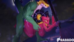 3d 3d_(artwork) 3d_animation against_pole ambiguous_penetration animated anthro audible_creampie audible_ejaculation barbie_wire big_ass big_breasts candy_humanoid continue_after_cum cowboy_hat crossover cum cum_inflation cum_inside demon_girl demon_horns demon_tail exhibitionism green_skin gummigoo_(tadc) gummigoo_(the_amazing_digital_circus) helluva_boss holding_pole loud_sex markings missionary_position moaning plap plap_(sound) public_sex rabbdo red_body red_eyes rough_sex scalie sharp_teeth sound tagme the_amazing_digital_circus video voice_acted yellow_face yellow_sclera