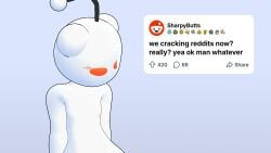 1_minute_long 1boy 1girls 2026 3d ambiguous_penetration animated antennae_(anatomy) anthro ass ass_jiggle cock dick featureless_breasts female grabbing_head jiggle light-skinned_male light_skin longer_than_30_seconds male naked nude opennsfwsp orange_eyes penetration penis penis_between_thighs pussy reddit robot robot_girl sex sharpybutts snoo social_media sound straight straight_sex tagme thigh_sex thighs vagina video white_body