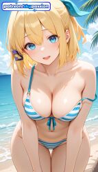1girls 2026 ai_assisted ai_generated akashic_records_of_bastard_magic_instructor anime beach bikini blue_sky boobs breasts bust hi_res high_quality high_resolution highres outdoors patreon patreon_username rokudenashi_majutsu_koushi_to_akashic_record rumia rumia_tingel sand shore sky skypassion stable_diffusion striped striped_bikini swimsuit tits water watermark