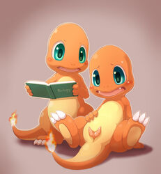 animal_genitalia animal_penis blush book charmander cute_fangs diphallia diphallism duo english_text erection genital_slit hemipenes holding_object looking_at_penis male male_only multi_penis nintendo open_mouth penis pokémon_(species) pokemon reclining scalie semi-anthro sitting slit spread_legs spreading stare surprised tapering_penis text video_games yojoo