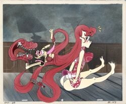 2014 ass barefoot big_breasts deviantart horrified human_version mouseren panties ren_and_stimpy ren_hoek rule_63 short_dress spumco stimpsy stimpy surprised