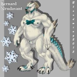 1boy balls bear bernard dragon full-length_portrait full_length hybrid male male_only mammal penis polar_bear portrait scar simona solo standing tagme