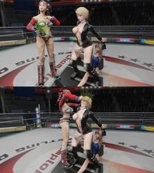 3d aigle asdf9146 cloud comic cum footjob footjob_from_behind futanari humiliation large_ass leather makoto_aihara reiko_hinomoto rumble_roses sandals sniffing steam stink_lines toejob two_on_one wrestling