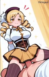 1boy ai_generated animated blonde_hair clothed_sex cowgirl_position female fully_clothed sex skirt spread_legs twintails vaginal_penetration