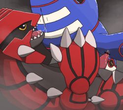 2015 4_fingers 69_position aquatic black_markings blue_body blush bodily_fluids censor_bar censored cetacean claws closed_eyes cunnilingus digital_drawing_(artwork) digital_media_(artwork) dripping duo erection female feral feral_on_feral fin fingers generation_3_pokemon genital_fluids genitals groudon ineffective_censorship kyogre legendary_pokemon male male/female mammal markings nintendo oral penis pokemon pokemon_(species) precum precum_drip red_body red_markings scalie sex spikes spikes_(anatomy) tapering_penis tongue vaginal_fluid_drip vaginal_fluid_string vaginal_fluids vaginal_fluids_on_tongue vaginal_penetration waniharu yellow_eyes