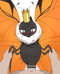 2_antennae 4_legs abdominal_bulge antennae_(anatomy) anthro anthro_penetrated arthropod arthropod_abdomen black_antennae black_eyes black_markings bodily_fluids butterfly censor_bar censored cloacal cloacal_penetration crossed_arms crown crying cum cum_in_cloaca cum_inside disney duo eyespots female female_focus female_penetrated first_person_view genital_fluids head_tuft headgear hi_res holding_both_legs hoppers human human_on_anthro human_penetrating human_penetrating_anthro insect insect_queen_(hoppers) insect_wings interspecies lepidopteran lepidopteran_wings looking_pleasured male male/female male_penetrating male_penetrating_female mammal markings monarch_butterfly narrowed_eyes navel nude_human omnivore_(artist) open_mouth orange_wings penetration penile penile_penetration penis_in_cloaca pixar quadruped ruff sex shaking simple_background solo_focus spread_wings tan_body tan_skin tears teeth trembling tuft white_background wings