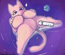anthro breasts cosmic_background female generation_1_pokemon genitals koboldbiscuits legendary_pokemon mew_(pokemon) mythical_pokemon nintendo pink_body pokemon pokemon_(species) sex_toy shortstack shortstack_female solo space space_background vibrator vulva