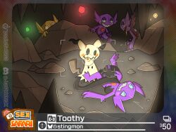 2026 4:3 absurd_res ambiguous_gender anthro balls being_watched black_body blush blush_lines bodily_fluids cave cum cum_on_face cumshot ejaculation english_text erection floppsies gem gem_eyes generation_3_pokemon generation_7_pokemon genital_fluids genitals ghost glowing glowing_gem group handjob hi_res interspecies logo looking_at_another lying male male/ambiguous male_anthro masturbation mimikyu multicolored_body narrowed_eyes new_pokemon_snap nintendo nude nude_anthro nude_male on_back on_ground open_mouth orgasm orgasm_face page_number penile penile_masturbation penis pokemon pokemon_(species) pokemon_snap prof_blanc's_sex_safari purple_body red_gem red_tongue rock sableye sex sharp_teeth shiny_pokemon spirit stingmon_(artist) teeth text tongue tongue_out white_body yellow_body