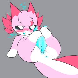 2_penises amphibian animal_genitalia animal_penis anthro anus aquatic axolotl big_tail blue_penis bodily_fluids butt colored digital_media_(artwork) diphallism external_gills feet femboy feral fin foot_fetish foot_play footjob genital_fluids genital_slit genitals gills heart_symbol hemipenes hi_res hikiwi kiwi_(hikiwi) looking_at_genitalia looking_at_penis looking_pleasured lying male mole_salamander multi_genitalia multi_penis multicolored_body on_back paws penis pink_body salamander sex simple_background solo tail tail_fin tapering_penis tongue tongue_out