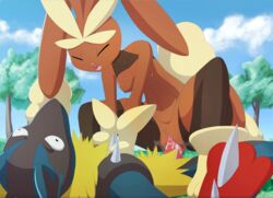 1boy 1girls animated breasts closed_eyes cum cum_in_pussy cum_inside domination duo female femdom fur furry interspecies lopunny lucario lying male masterploxy mega_evolution mega_lucario nintendo nipples open_mouth penetration pokemon pokemon_(species) pokemon_dppt pokemon_oras pokemon_xy pussy_juice red_fur spikes straight vaginal_penetration