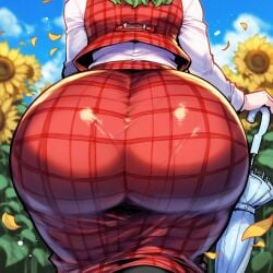 1girls 2d ai_generated ass ass_focus back_view big_ass clothed clothed_female dat_ass fat_ass female giant_ass green_hair hips huge_ass kazami_yuuka large_ass mochipawg outdoors shirt short_hair skirt solo source standing sunflower sunflower_field sunflowers thick_thighs thighs touhou umbrella vest wide_hips yuka_kazami yuuka_kazami