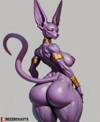 ai_generated ass ass_bigger_than_head ass_focus beerus cutesexyrobutts_(style) dragon_ball dragon_ball_super feline furry