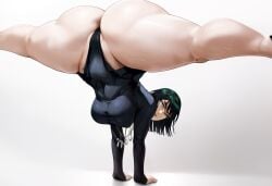 ai_generated bottom_heavy breast_press female_focus female_only fubuki_(one-punch_man) handstand huge_ass huge_butt leg_split legs_up long_legs manga one-punch_man simple_background splits_position tagme thick_thighs upside-down white_background wide_image wide_spread_legs widescreen