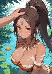 1girls abs ai_generated big_breasts black_hair black_hair_female breast_focus bust_focus chest_focus dark_skin dark_skinned_female ear_piercing ear_piercings ear_ring ear_rings earring earrings female_abs female_focus forehead_gem forehead_jewel gem_on_forehead hand_on_head hi_res high_res high_resolution highres in_water jewel_on_forehead large_breasts league_of_legends long_hair long_hair_female looking_at_viewer more_at_source nidalee orange_eyes orange_eyes_female ponytail ponytail_female price_last(artist) riot_games shiny_arms shiny_breasts shiny_elbows shiny_skin skimpy skimpy_clothes skimpy_costume skimpy_outfit solo solo_female solo_focus sweat sweatdrop tooth_necklace tribal_markings tribal_tattoo tribal_tattoos